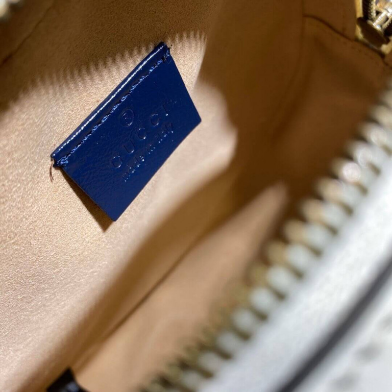 Replica Gucci Gg Marmont Mini Round Shoulder Bag 550154 White