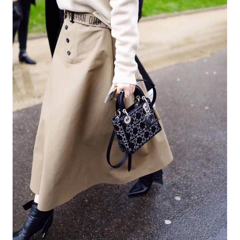 Replica Christian Dior Rhinestones Mini Lady Dior Bag M0500