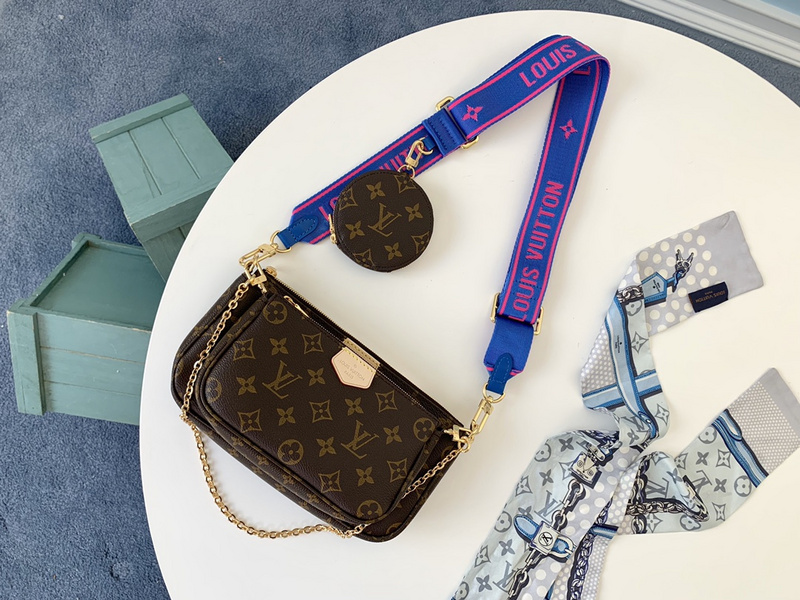 Replica Louis Vuitton Multi Pochette Accessoires-M44813 Green/Pink/Blue