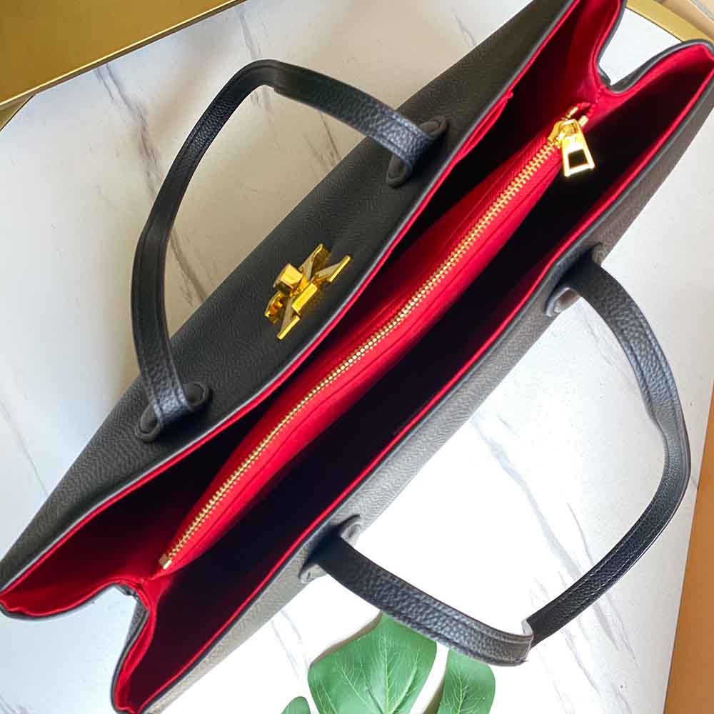 Replica Louis Vuitton Lockme Shopper M57346 Beige/Black/Green