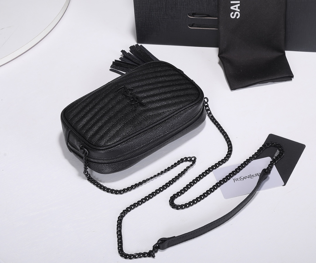 Replica Ysl Lou Mini Bag Black/Silver Hardware