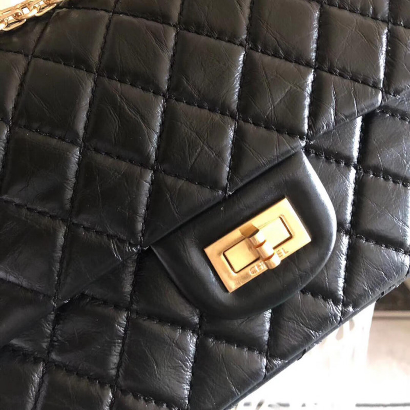 Replica Chanel 2.55 Aged Calfskin Leather Flap Bag A37586