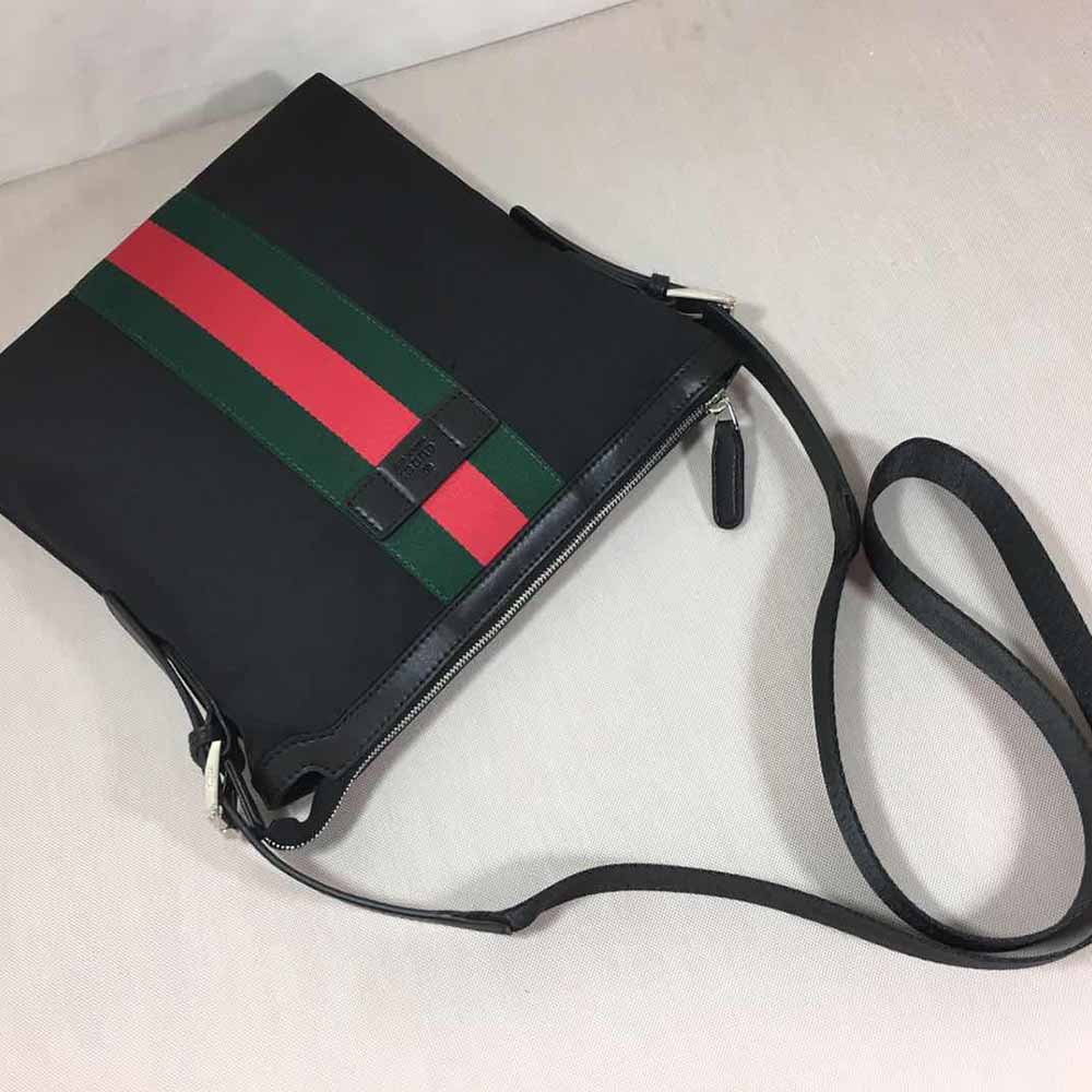 Replica Gucci Shoulder Crossbody Bag Black/Grey 387111