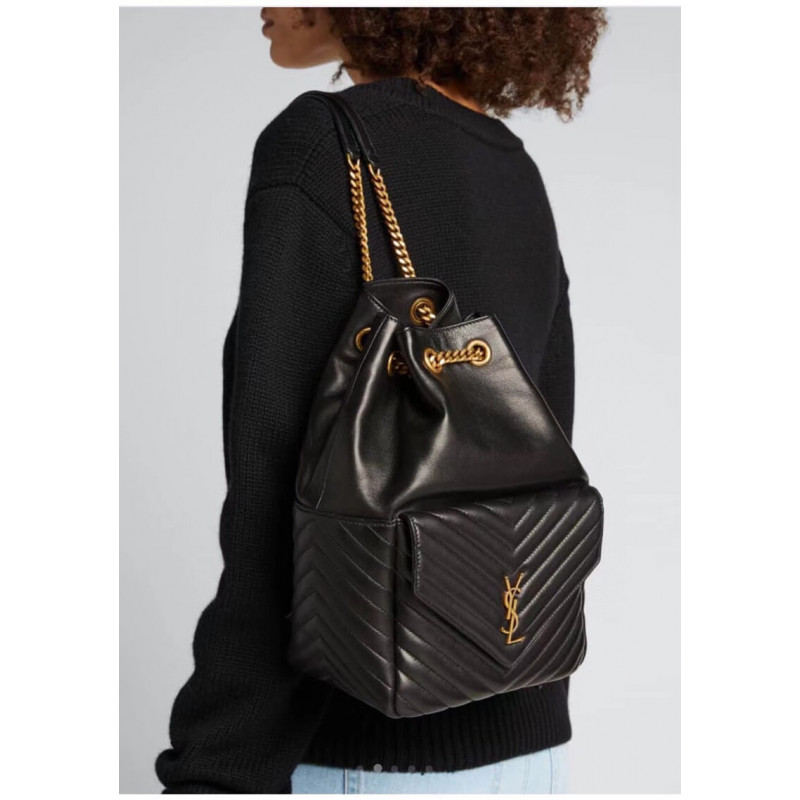 Replica Ysl Saint Laurent Joe Backpack 672609 In Black Lambskin