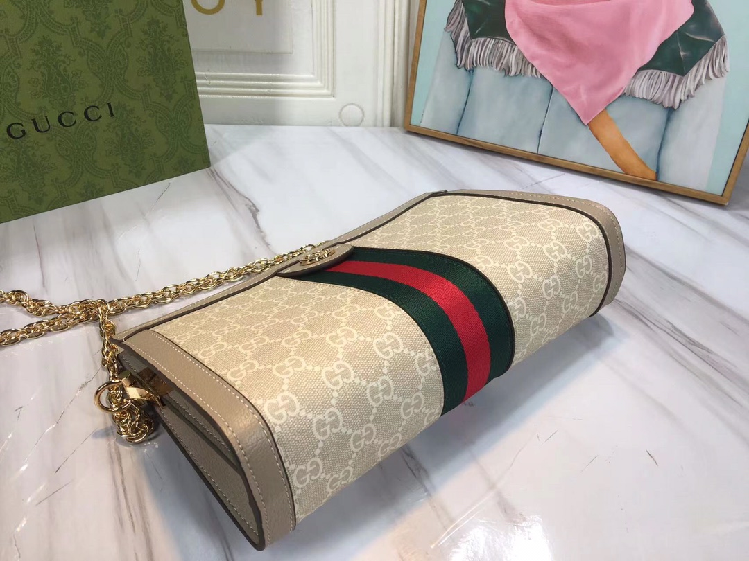 Replica Gucci Ophidia Small Shoulder Bag Beige/Black