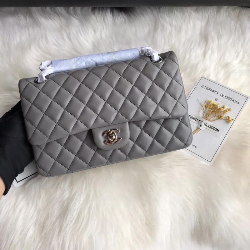 Replica Chanel 1112 Grey Medium Size 2.55 Lambskin Leather Flap Bag