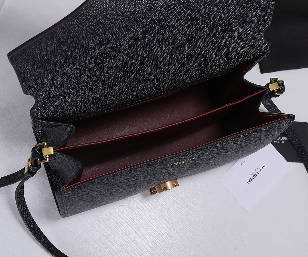 Replica Ysl Cassandra Medium Top Handle Bag- Black/Beige