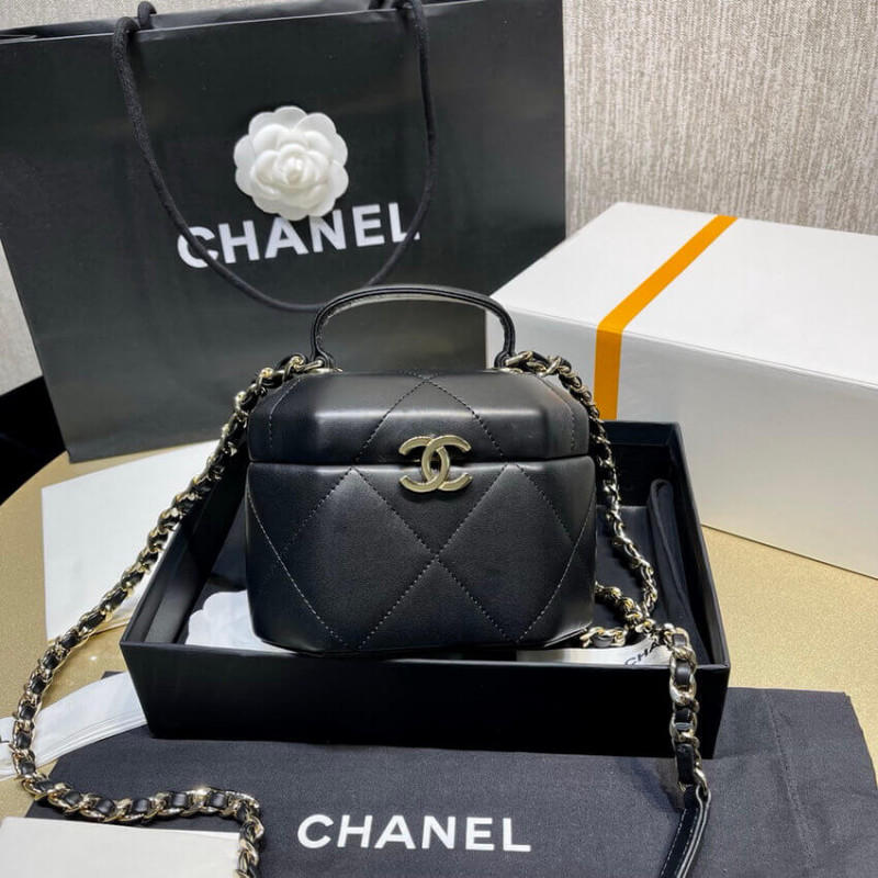 Replica Chanel Lambskin Small Vanity Case As2630 Black