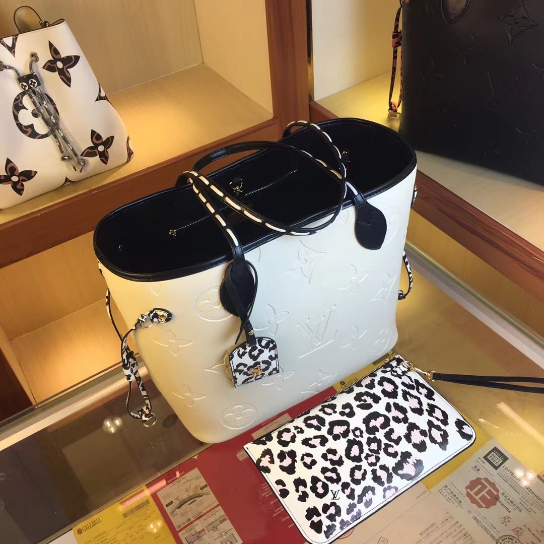 Replica Louis Vuitton Neverfull Mm Tote Black/White