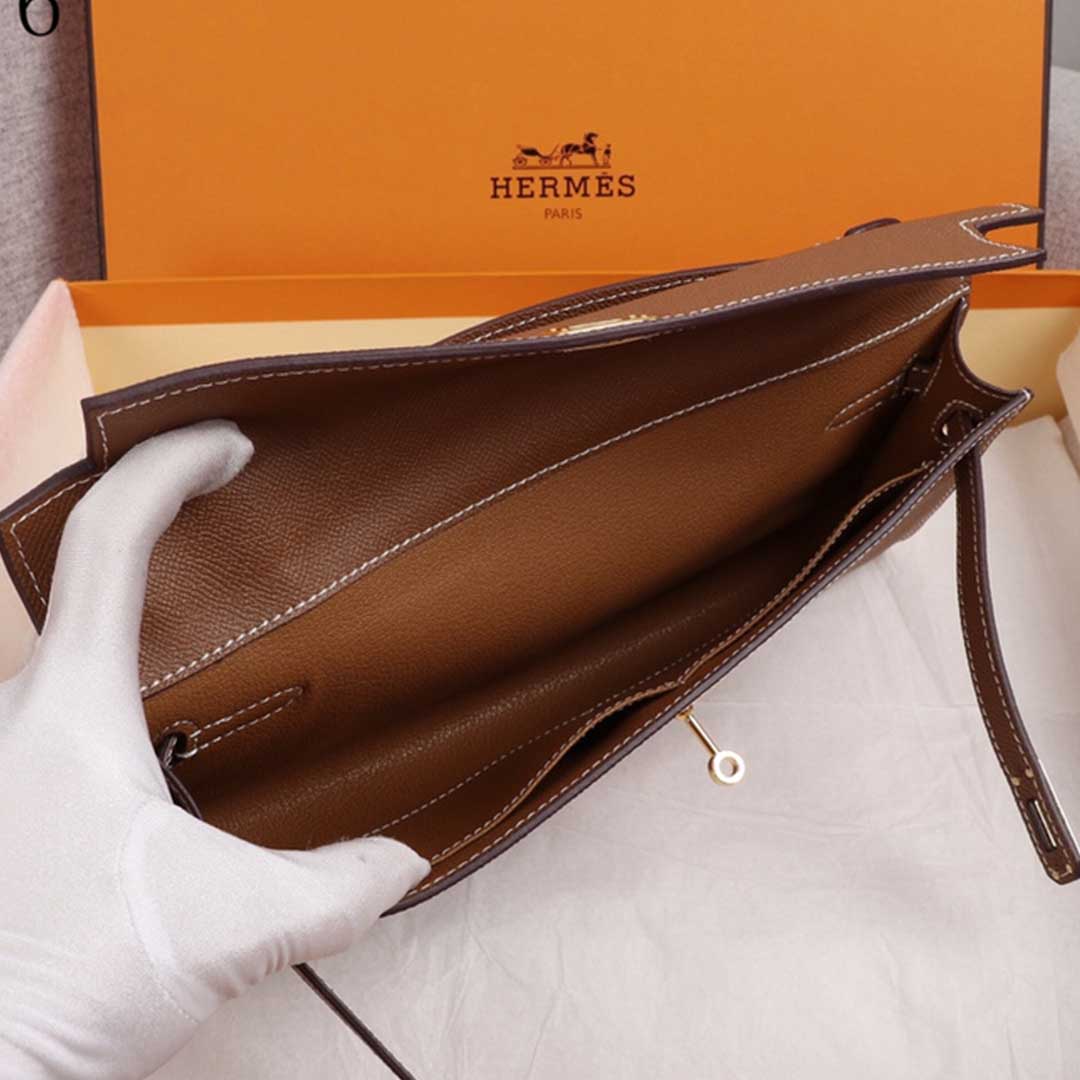Replica Hermes Aaa-Kelly Cut Pochette Black/Brown/Blue