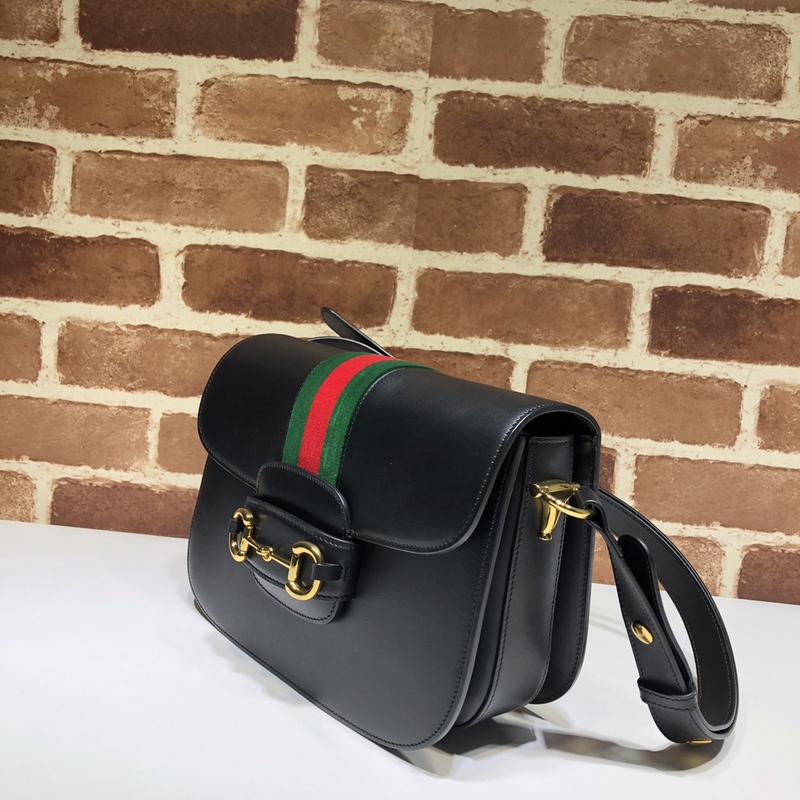 Replica Gucci Horsebit 1955 Python Small Shoulder Bag 602204 Black
