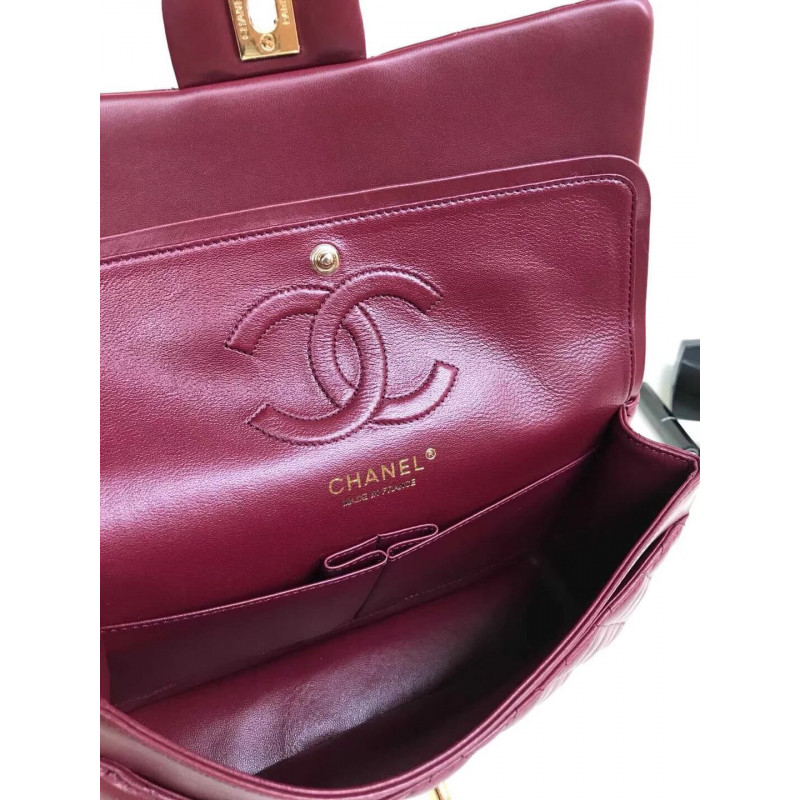 Replica Chanel 1112 Burgundy Medium Size 2.55 Lambskin Leather Flap Bag