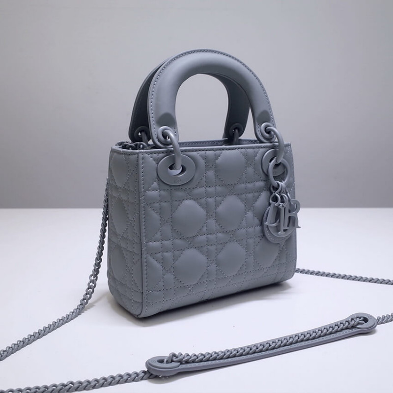 Replica Dior Mini Lady Dior Bag In Ultramatte Cannage Calfskin M0505