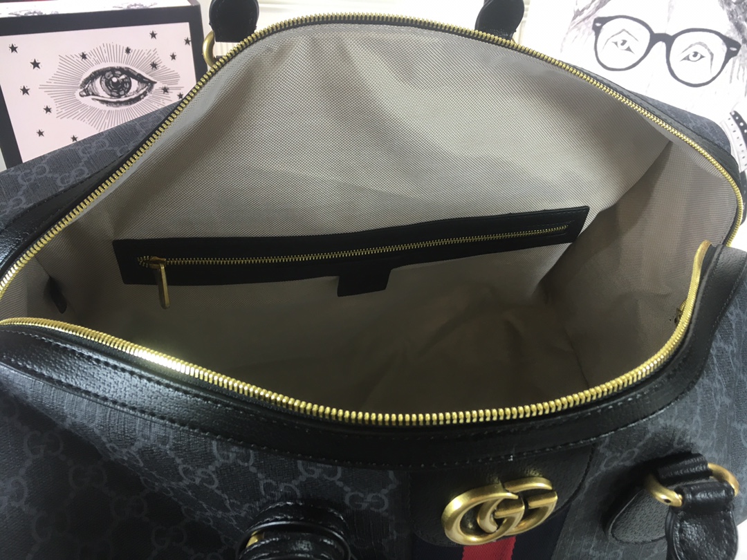 Replica Gucci Ophidia Medium Carry-On Duffle Beige/Black
