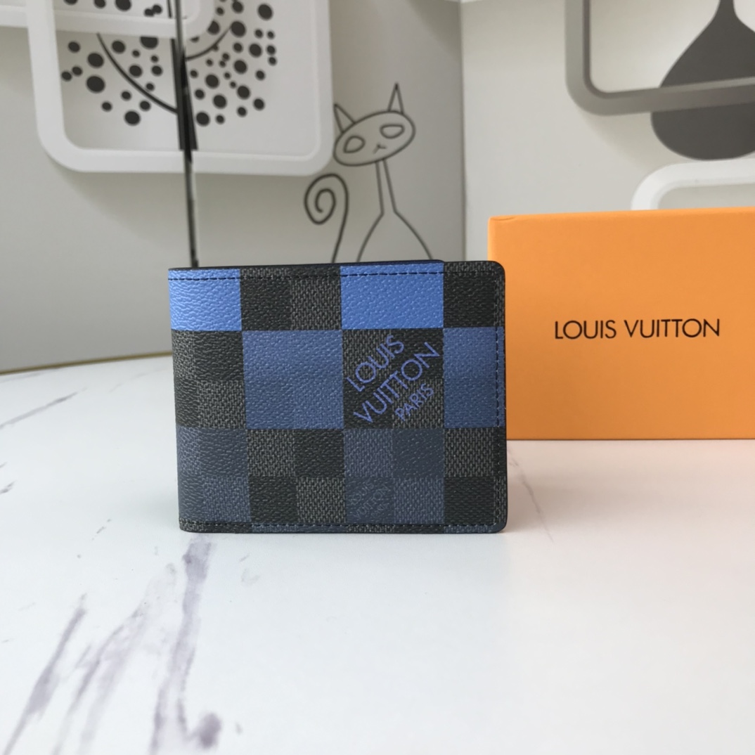 Replica Louis Vuitton Multiple Wallet N40414 White/Blue/Orange