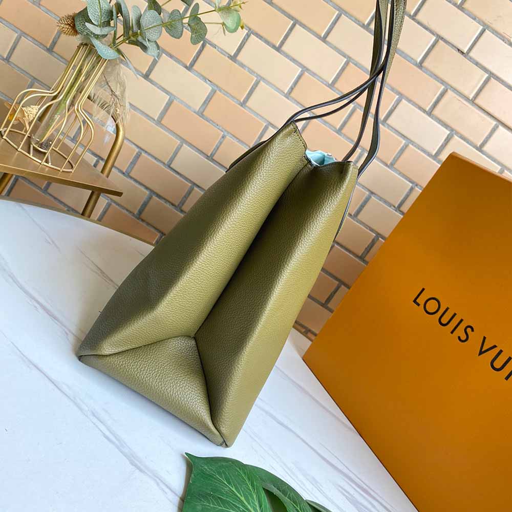 Replica Louis Vuitton Lockme Shopper M57346 Beige/Black/Green
