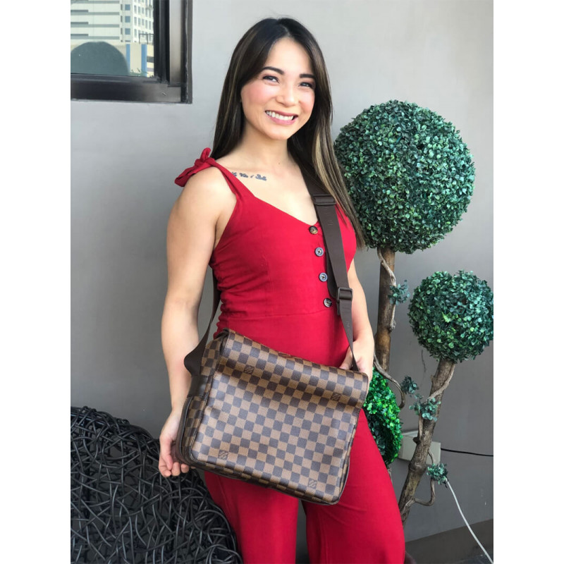 Replica Louis Vuitton Damier Ebene Naviglio Messenger Bag N45255