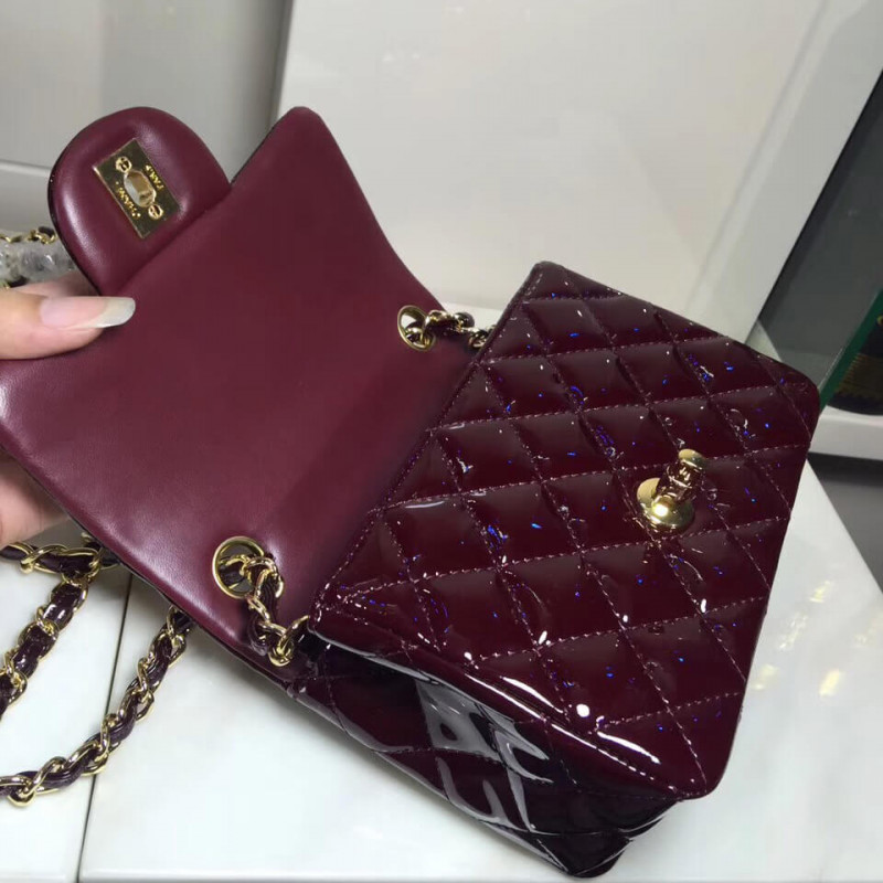 Replica Chanel Pantent Leather 17Cm Classic Flap Bag 1115