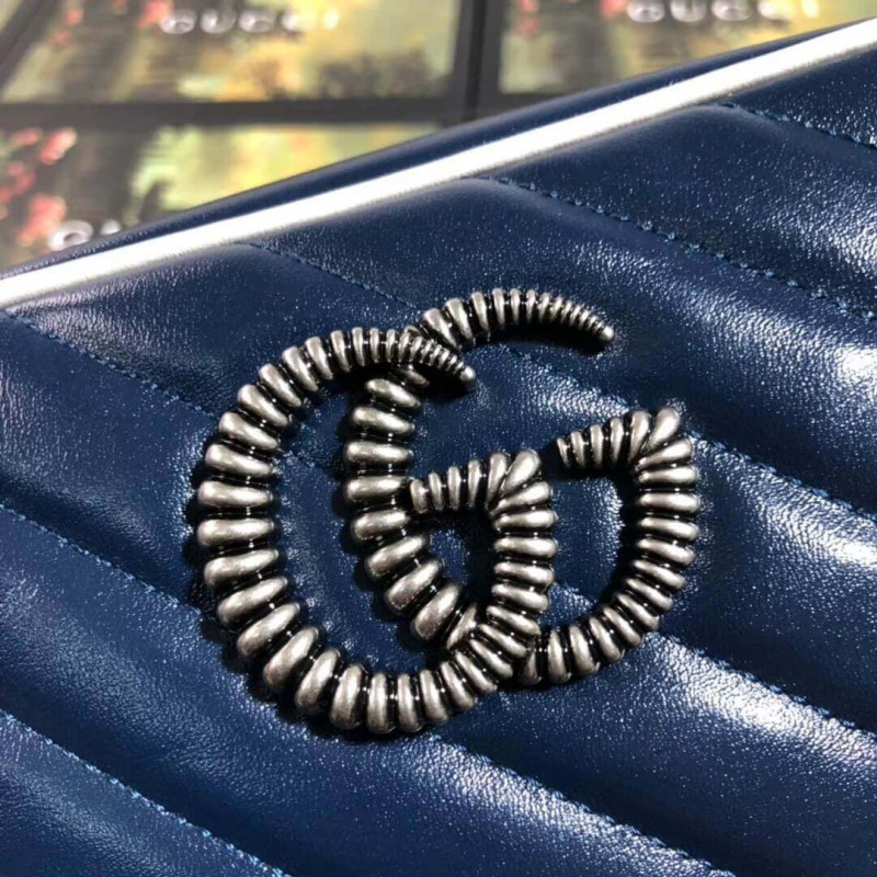 Replica Gucci Gg Marmont Small Shoulder Bag 447632 Blue