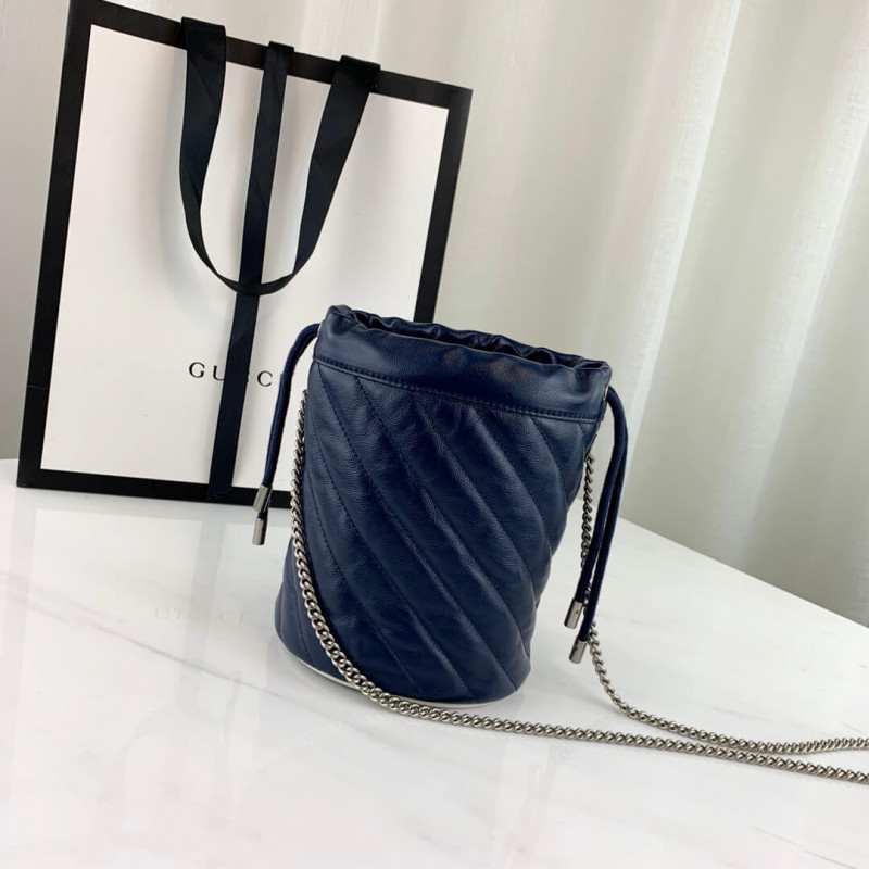Replica Gucci Gg Marmont Mini Bucket Bag 573817 Blue