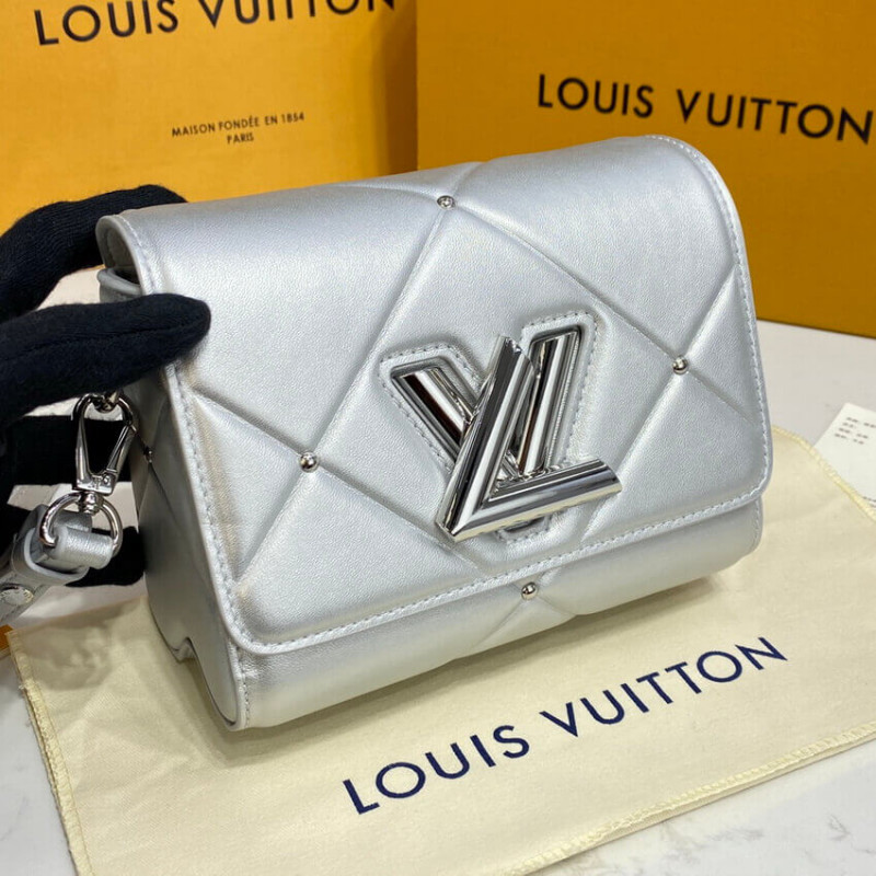 Replica Louis Vuitton Sheepskin Leather Twist Pm M59031 Argent