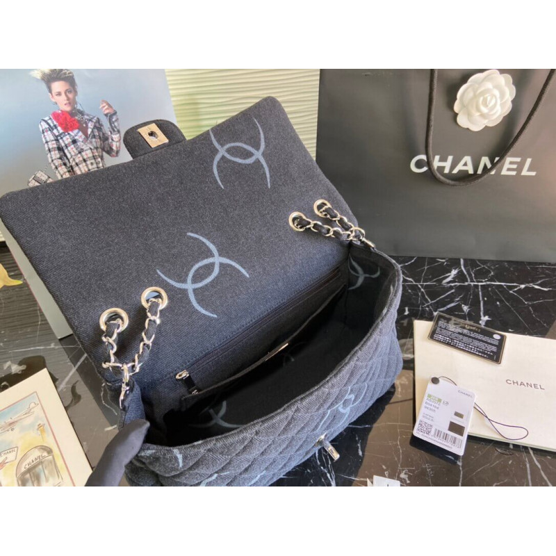 Replica Chanel Denim Classic Flap Jumbo Large Bag As2072
