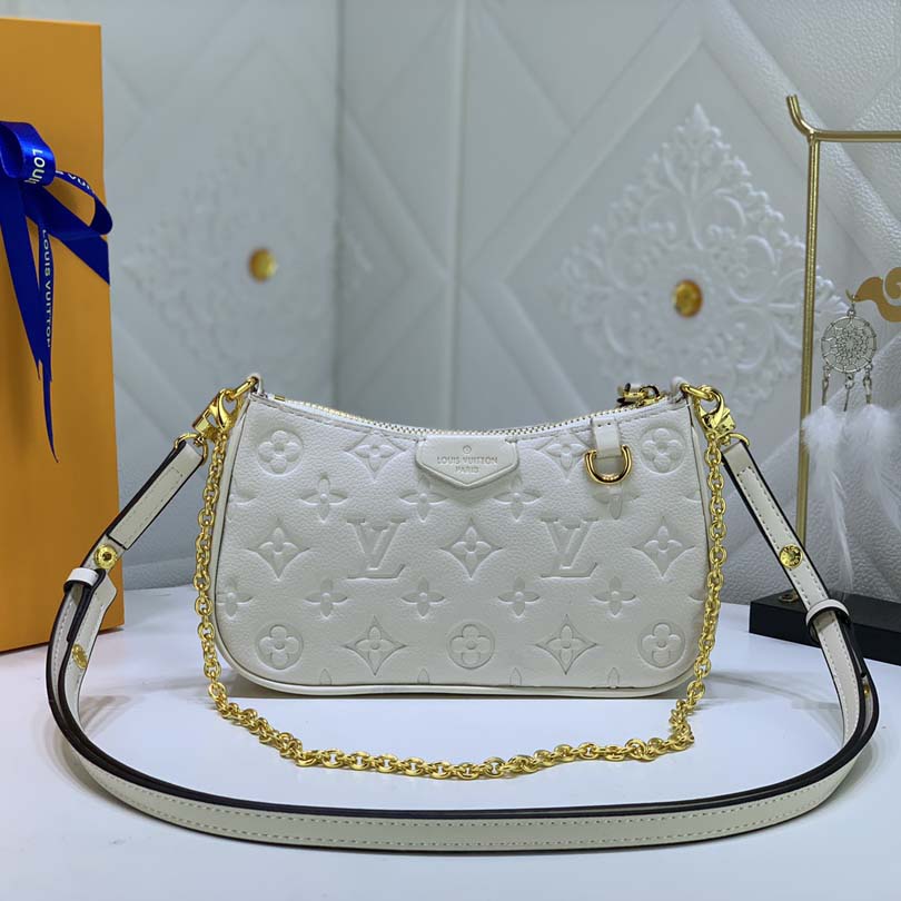 Replica Louis Vuitton Easy Pouch On Strap- Black/Beige/White