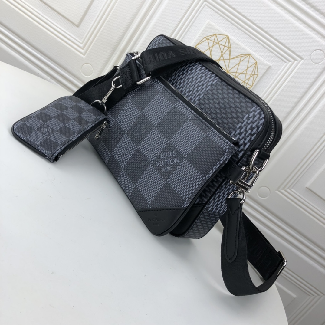 Replica Louis Vuitton Trio Messenger N50017 Black/Grey