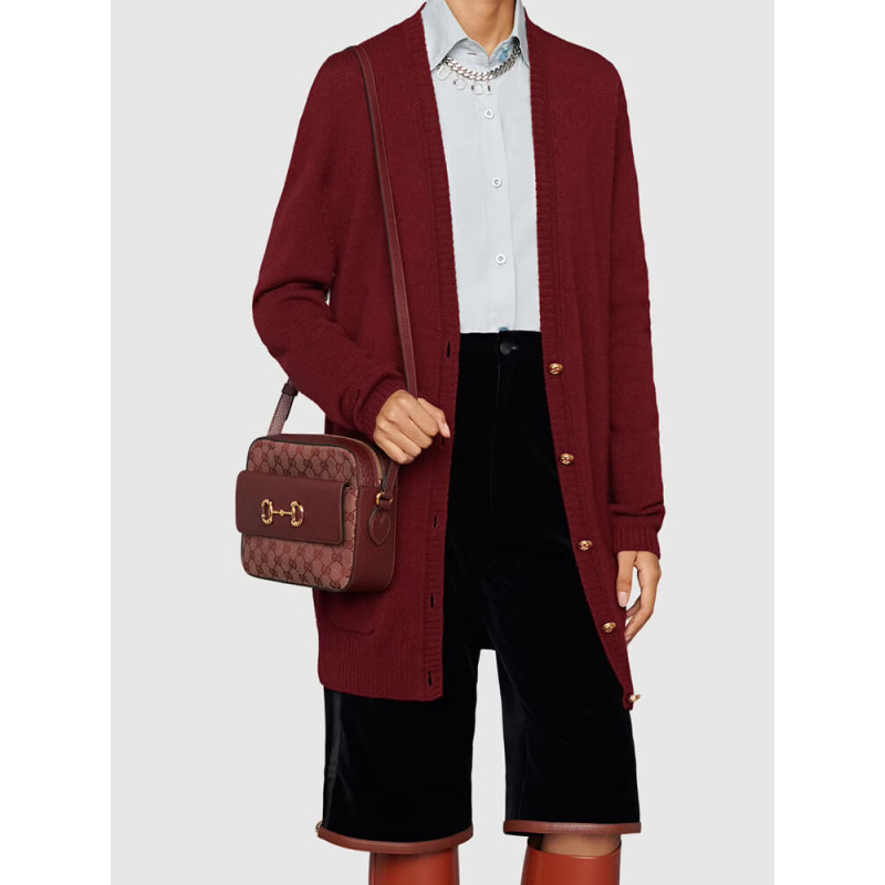 Replica Gucci Horsebit 1955 Small Bag In Burgundy 645454