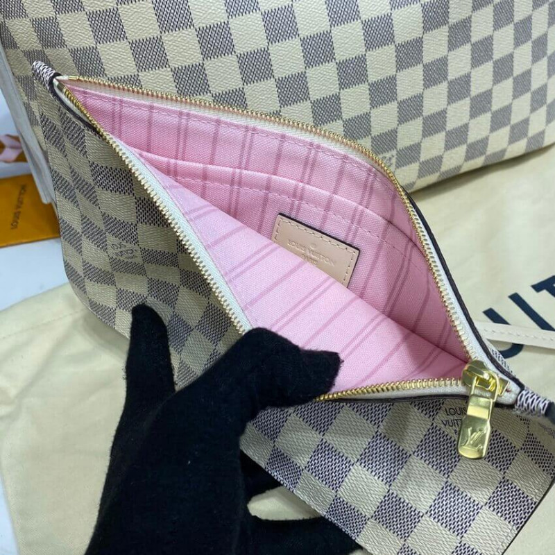 Replica Louis Vuitton Damier Azur Neverfull Mm N45295 Pink