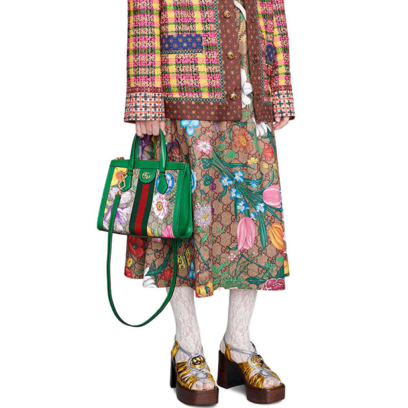 Replica Gucci Ophidia Gg Flora Small Tote Bag 547551