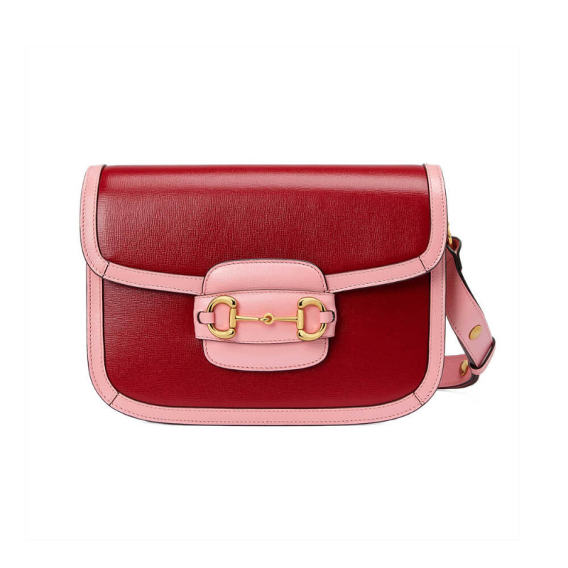Replica Gucci Horsebit 1955 Small Shoulder Bag 602204 Red And Pink Leather