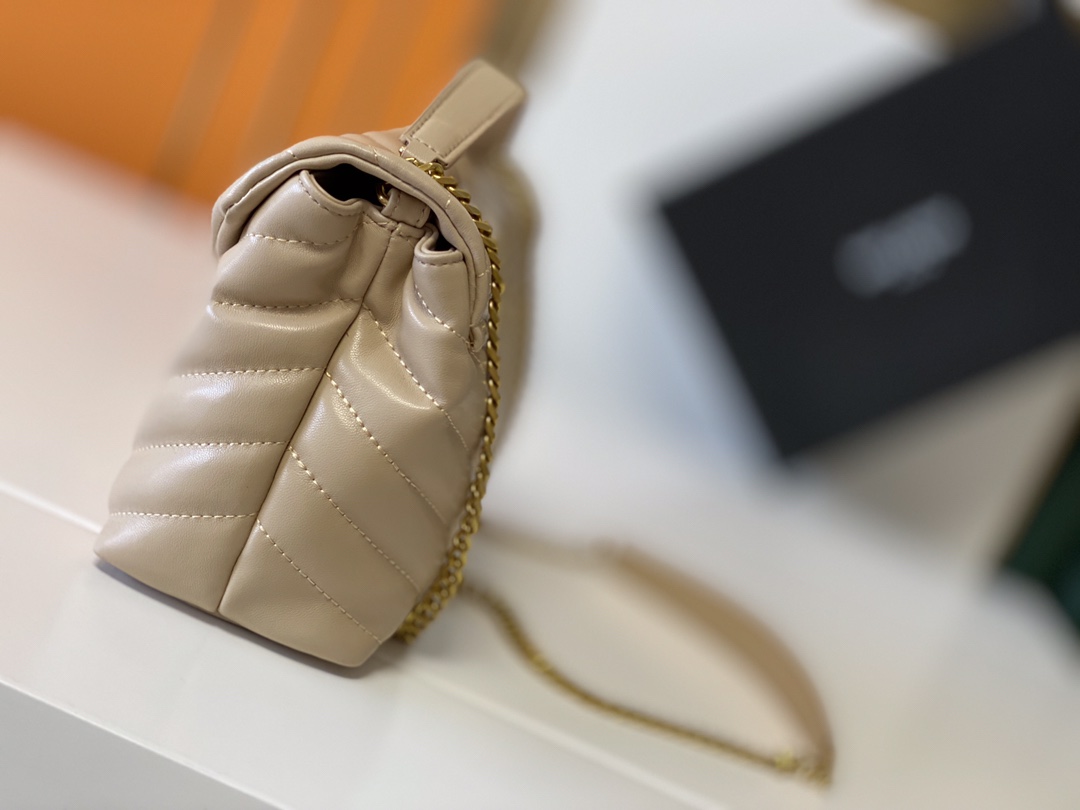 Replica Ysl Loulou Small Bag In Matelasse  Y  Leather- Black/Beige/Red