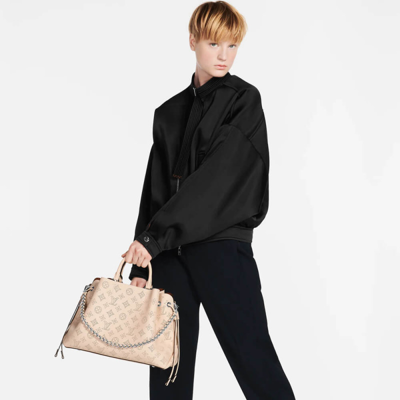 Replica Louis Vuitton Mahina Calf Leather Bella Tote M59203 Cream