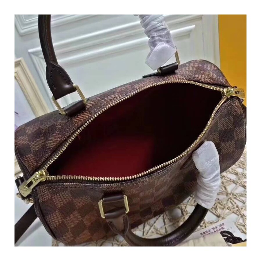 Replica Louis Vuitton Damier Ebene Canvas Speedy Bandouliere 25 N41368