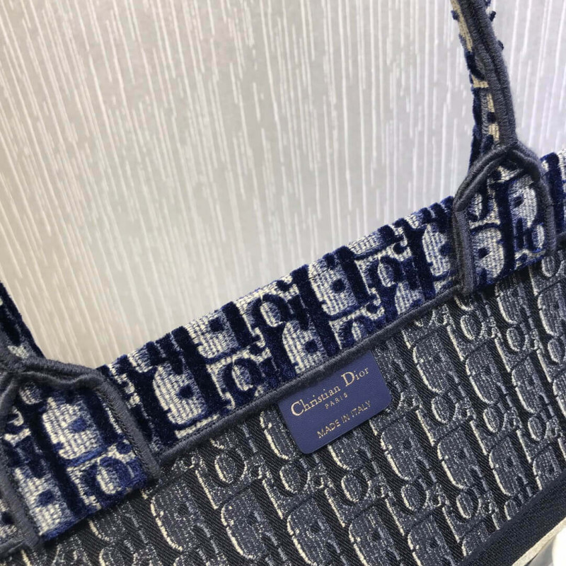 Replica Dior Oblique Embroidered Velvet Book Tote M1286Z