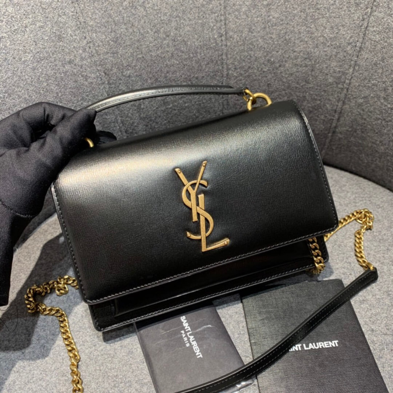 Replica Saint Laurent Sunset Chain Wallet In Smooth Leather 533026