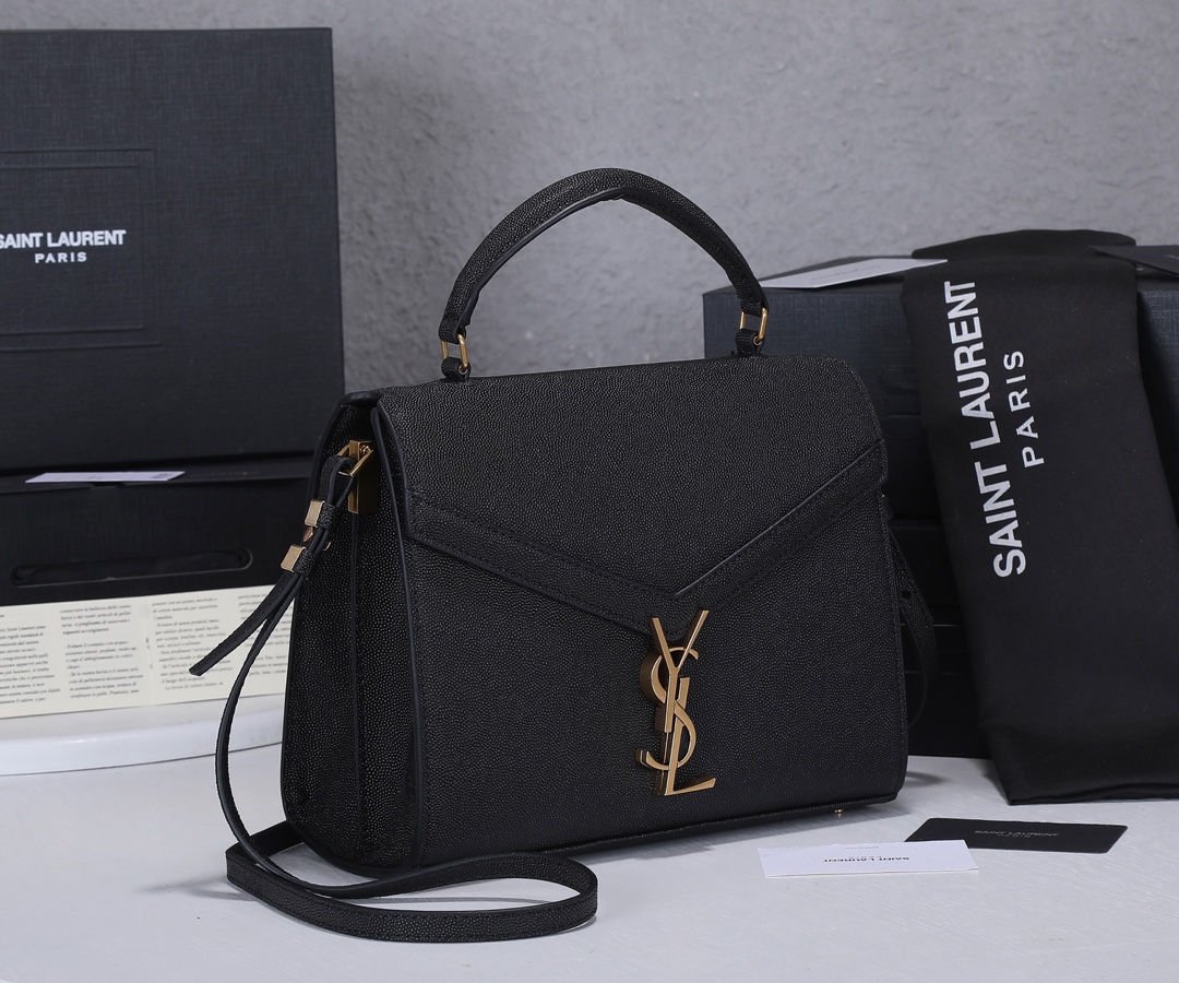 Replica Ysl Cassandra Medium Top Handle Bag- Black/Beige
