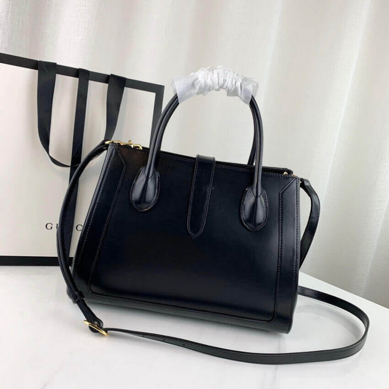 Replica Gucci Jackie 1961 Medium Tote Bag In Black Leather 649016