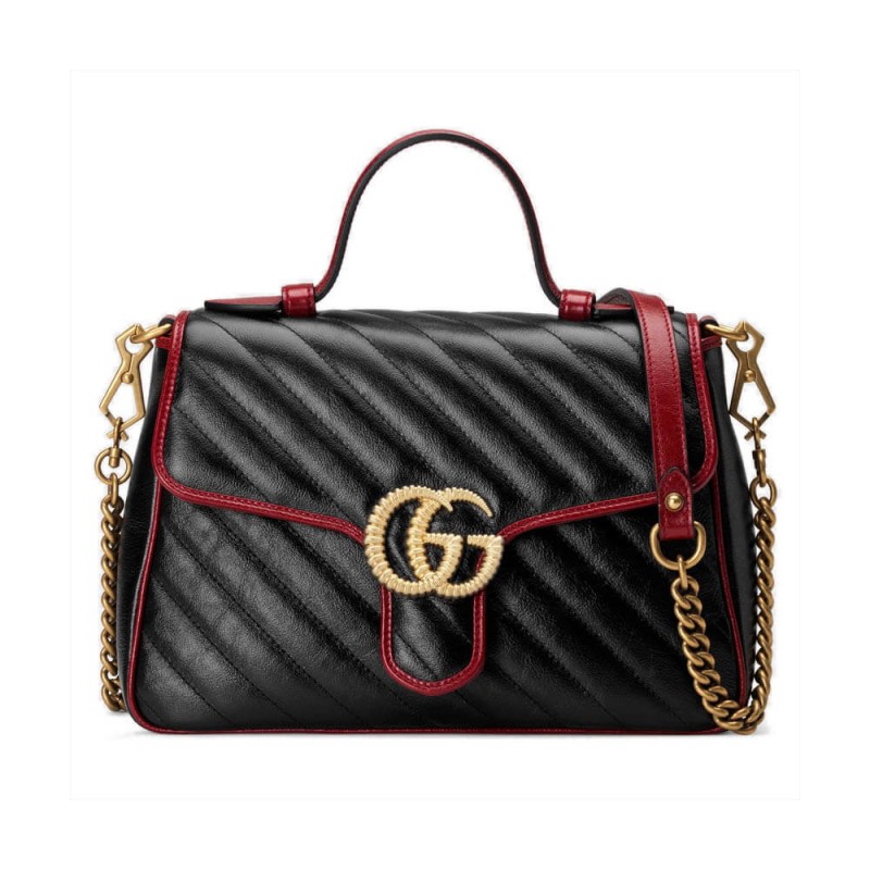 Replica Gucci Gg Marmont Small Top Handle Bag 498110 Black