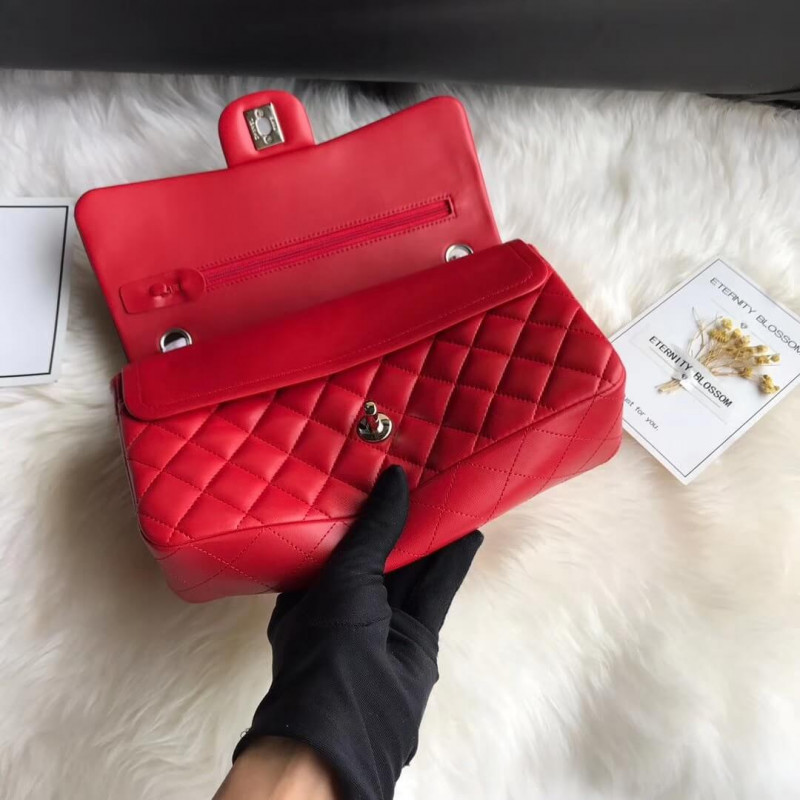 Replica Chanel 1112 Red Medium Size 2.55 Lambskin Leather Flap Bag