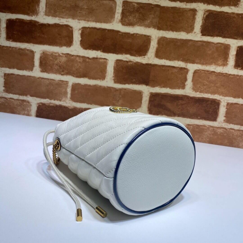 Replica Gucci Gg Marmont Mini Bucket Bag 575163 White