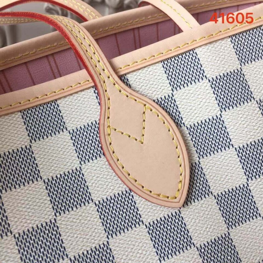 Replica Louis Vuitton Damier Azur Canvas Neverfull Mm N41605 Pink