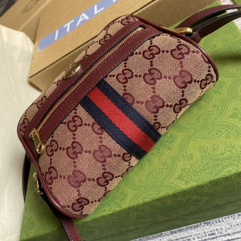 Replica Gucci Ophidia Mini Bag With Web 517350 Burgundy