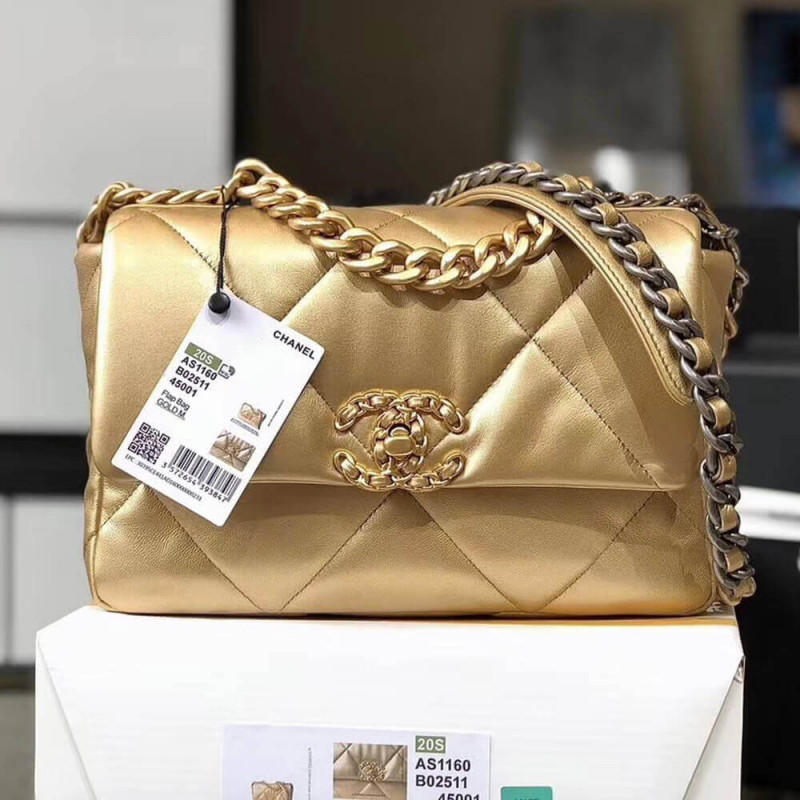 Replica Chanel 19 Flap Bag As1160 Gold