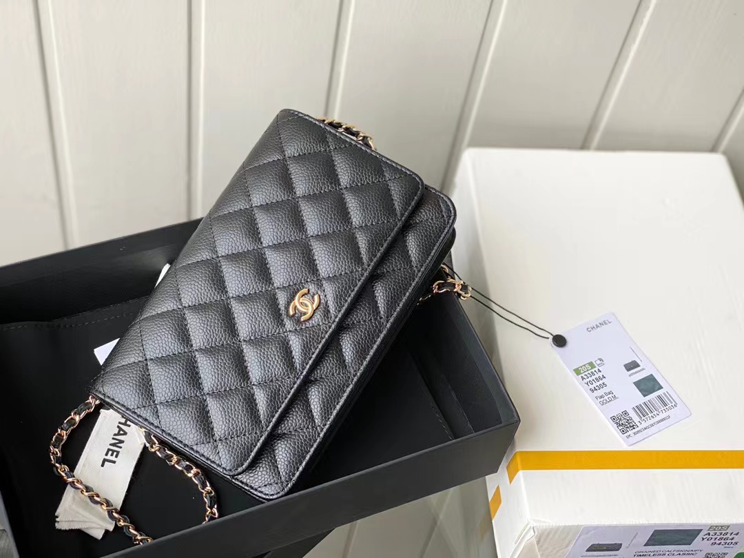 Replica Chanel Caviar Quilted Wallet On Chain Woc A33814