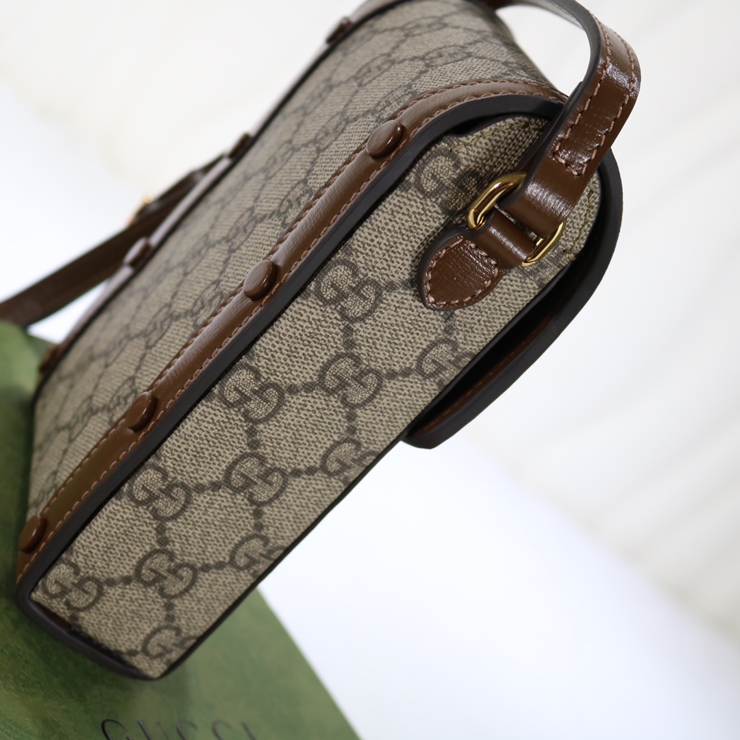 Replica Gucci Horsebit 1955 Mini Bag Monogram Canvas