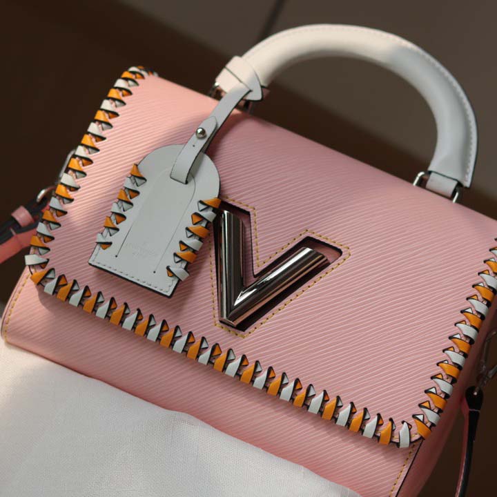 Replica Louis Vuitton Twist Mm Handbag Black/Pink/Brown