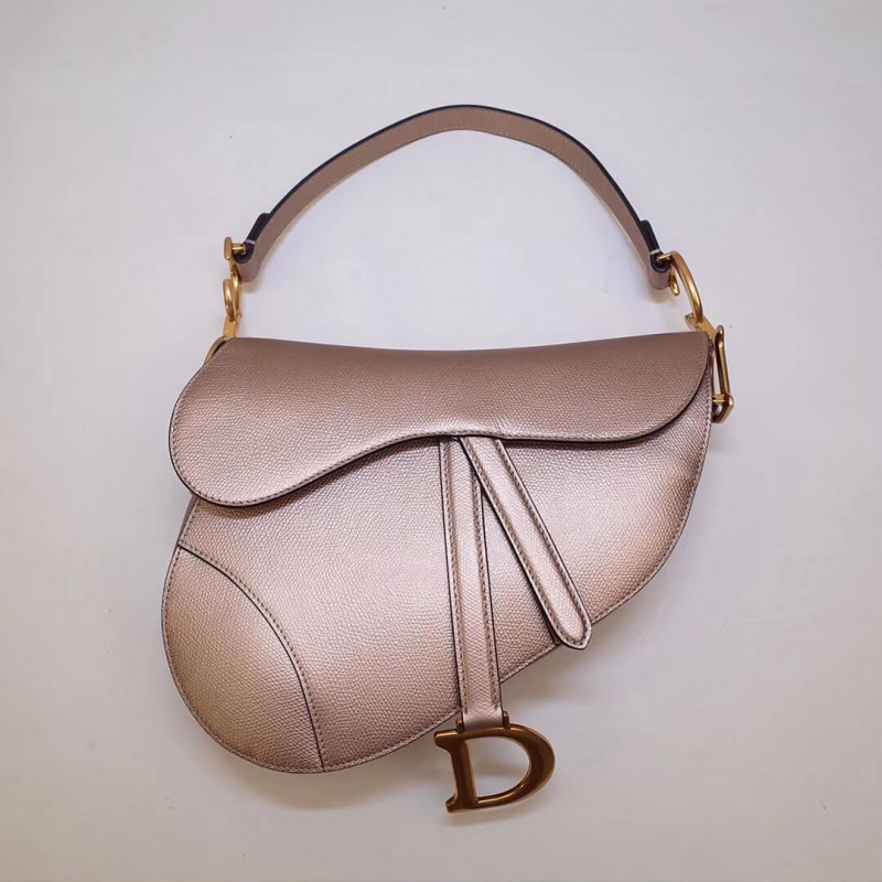 Replica Christian Dior Grained Calfskin Saddle Bag M0446