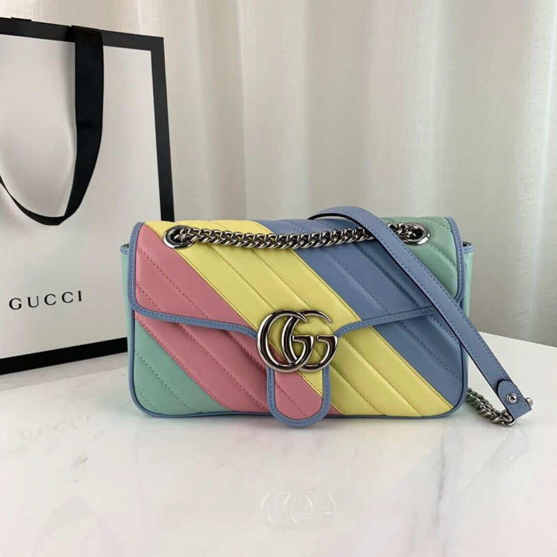 Replica Gucci Gg Marmont Small Shoulder Bag In Pastel And Rainbow 443497